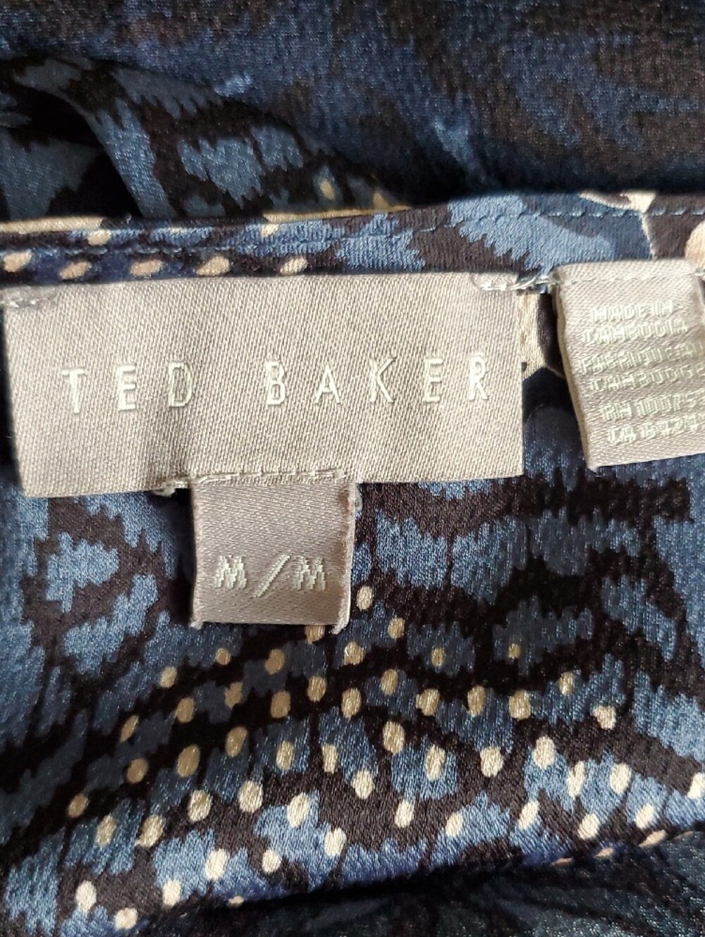 Ted Baker Navy and Cream Floral Long-Sleeve Top - Picture 4 of 10